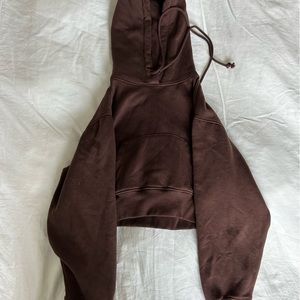 Zara S Brown Cropped Hoodie